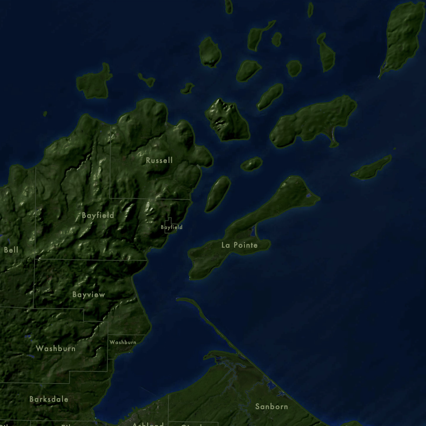 apostle islands terrain visualization