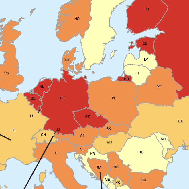 european carbon emissions map