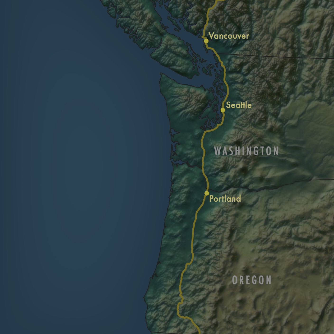 pnw map and terrain